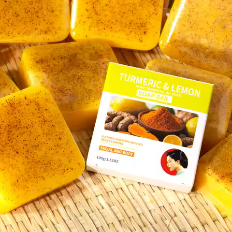Lemon Whitening, Oil Control, Acne Removal, Ginger Yellow Soap, Natural Plant Essential Oil, Skincar