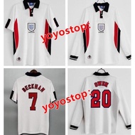 【yoyostop2】Retro Jersey English Jersey British Jersey Beckham Jersey Eng 1998 Home Classic Jersey Lo