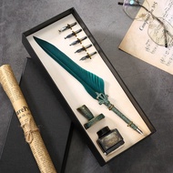 European Retro Feather Pen Set Gift Box Harry Potter Feather Pen Set Gothic Body Dip Ink Pen 21224