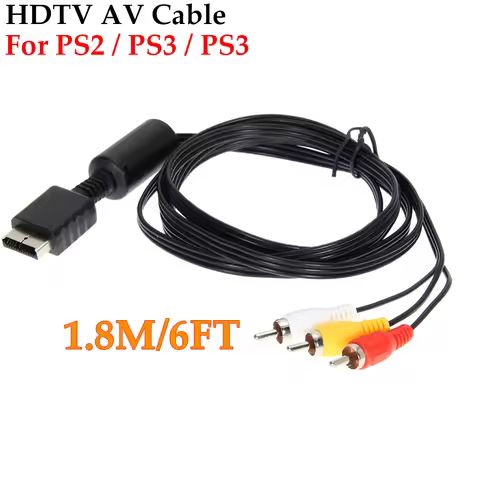 Audio Video HDTV Component AV Cable to RCA For SONY PS2 PS3 PlayStation HD Multi Out Composite RCA C