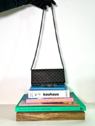 Celine黑色老花長夾卡片套錢包長夾小手袋 送肩帶 中古vintage