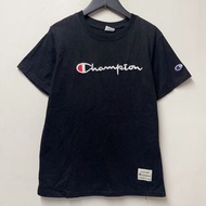 champion 刺繡短袖T恤 簡約 黑色