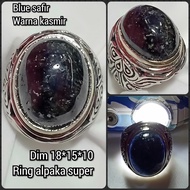 cincin batu permata blue safir Kasmir jumbo