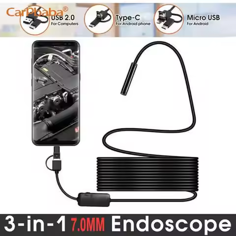 Carpbaba AN97 TYPE C USB Mini Endoscope Camera Flexible Hard Cable Snake Borescope Inspection Camera