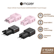 Mazer Infinite 45W/65W Pocket Travel Charger–Dual USB-C GAN Fast Charger & Universal Travel Adapter
