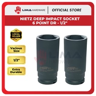 NIETZ DEEP IMPACT SOCKET 6 POINT DR - 1/2"