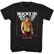 Men's cotton T-shirt Rocky III 80s Movies Poster Rocky Balboa The Greatest Challenge Adult Short Sle