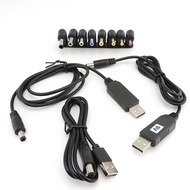USB boost power Cable DC 5V to 9V 8.4V 12V 12.6V 8pin male 3.5mm 4.0x1.7mm jack Step UP Module Converter connector Adapter plug