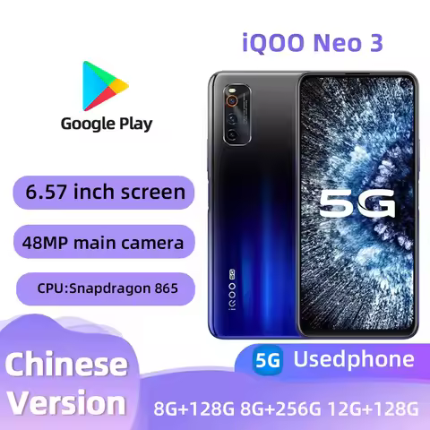 iQOO Neo 3 5g SmartPhone CPU Snapdragon 865 6.57inch 144HZ LCD Screen 44W Charge 4500mAh 48MP Camera