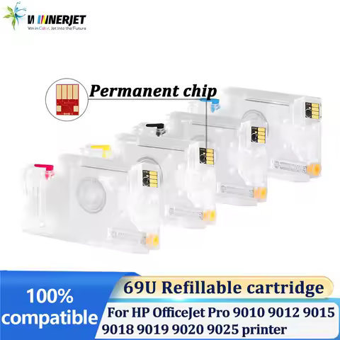 Winnerjet 96U 962 963 964 965 Refillable ink cartridge With Permanent chip For HP OfficeJet Pro 9010