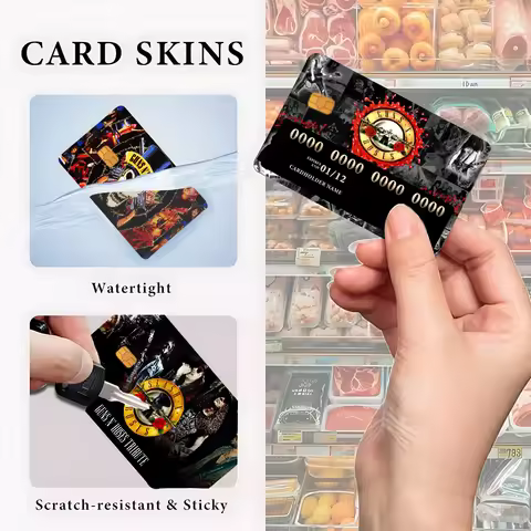 Rock Band Guns N Roses Different Styles Poker Sticker Film Tape Skin For Credit Card Debit Card Big 