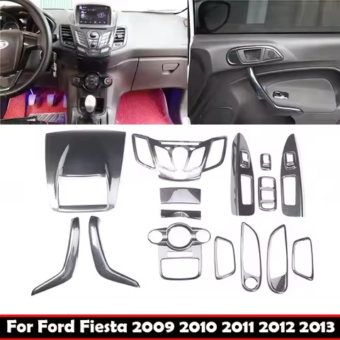 LHD RHD For Ford Fiesta 2009 2010 2011 2012 2013 ABS Carbon Fiber Center Console window rise switch 