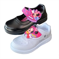 ADDA Minnie รองเท้านักเรียนอนุบาลหนังดำ รองเท้าพละเด็กผู้หญิง รองเท้าผ้าใบสีขาว มินนี่ มิกกี้ Mickey 41C17 / 41G95