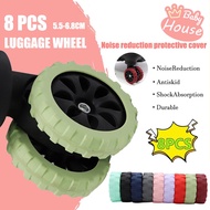 8 PCS Luggage Wheel Protector Suitcase Wheels Ring Rubber Ring Protector Luggage Wheel Cover Noise Reduction