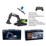 new Huina 1593 1/14 RC excavator truck alloy tractor loader 2.4g wireless 22 channel large remote co