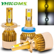 YHKOMS Car Headlight H4 H7 H11 LED H1 H3 H8 H9 9005 9006 880 881 Fog Bulb 6000K 3000K White Yellow L