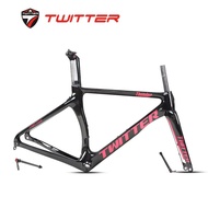 Bicycle frame TWITTER carbon fiber road bike ultra-light variable speed breaking wind bending handle road bike male and female professional entry-level bicycle carbon fiber frame 46-54cm