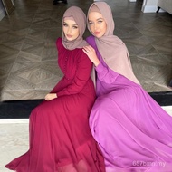 Pakaian Jubah Panjang Chiffon Arab Timur Tengah Dubai Pakaian Jubah Panjang Wanita Arab