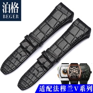 Strap Suitable for FM FULLER v45 Strap Crocodile Leather FRANCK MULLER FULLER Mulan MULLER 8880 Watch Strap Men