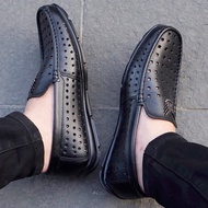 giày mọi nam cho mùa hè da bò đục lỗ thoáng đế cao su khâu [he vuong tn]