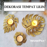 WowPay Dekorasi Retro Ornamen Tempat Lilin]Hiasan Meja Restoran Rumah Kafe