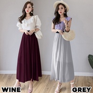 Rok Sifon Panjang Abu Muda Grey Silver Rok Pesta Pendek Import XL XXL