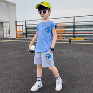 ANGUGU Childrens Fashion 2PCS（Tops+Shorts）High Quality Korean Shorts for kids boys clothes 3 to 4 to