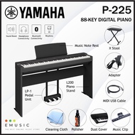 Yamaha P-225 88-key Digital Piano with Piano Stand, X Stool and Headphones - Black (P225 / P 225)