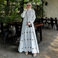 Ayesha Dress Abaya Embroidery Coquette Polo Linen Abaya Dubai by Diarletta