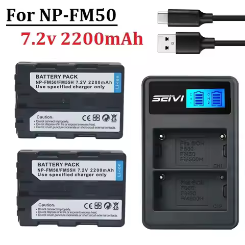 7.2V 2200mAh NP-FM50 NP FM50 FM55H Camera Battery Pack for Sony NP-FM51 NP-FM30 NP-FM55H DCR-PC101 A
