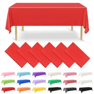 54" X 108" (137cm X 274cm) Disposable Plastic Tablecloth - Premium Party Table Covers For 6ft To 8ft