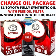 TOYOTA CHANGE OIL PACKAGE FULLY SYNTHETIC ENGINE OIL SN/CF 5W-30 {08 LITERS + OIL FILTER} TOYOTA CAR