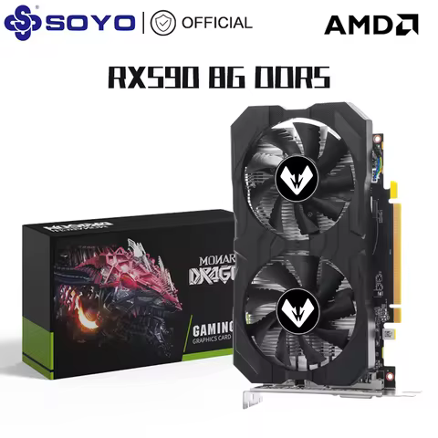 SOYO New AMD Radeon RX590 8G Graphics Card GDDR5 Memory 256Bit PCIE3.0x16 HDMI+DP Gaming Card for De