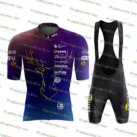 2023 Saris Rouvy Cycling Jersey Set Short Sleeve Cycling Clothing Mens Road Shirts Bicycle MTB Wear 