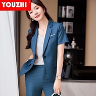 2024 New[Real Stock]Women's office set wear short-sleeved Coat and pants 2 piece business work cloth