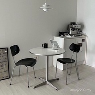Sm Medieval Restaurant Korea Export Modern Round Simple Desk Yi Silver Edge Small Apartment Dining T