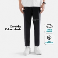 CLONOHKU - Men's Black Ankle Pants / Sirwal Slimfit / Men's Formal Material / / Cropped Pants / men'