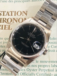 🌈🌈新返貨啦🌈🌈 ROLEX Datejust 16200 36mm ✨原裝黑面 🖤外圈軌道刻度 🩶經典 Cal.3135 自動機芯 ⚙️ 3點鐘水滴放大鏡日曆 🔗連原裝三板蠔式鋼帶 ⚙️跟出世紙 📄