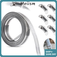 MEIISM Hose Clamp Strap, Adjustable 304 Stainless Steel Hose Clamps,  Large Pipe Ducting Hose Clamp 