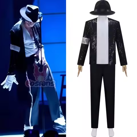 Michael Jackson Costume Cosplay Dance Star adult Party Cosplay Costume Clothing Hip Hop Stage outfit