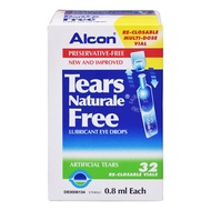 Alcon Tears Naturale Free Eye Drops (0.8ml x 32s) New For Dry Eyes
