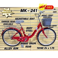 BASIKAL 24" CITY BIKE/BASIKAL 24INCI/24 INCH/CARRIER LADY'S BIKE/BASIKAL PEREMPUAN/MK-241