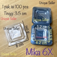 [Contents 100] 6X Mica Size 6.5x6.2 cm 8 cm Mica Tray/ 6 X Mega Square Cake Mica/ 6X Mega Mica/ 6 cm