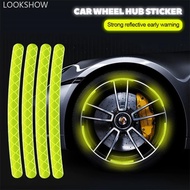 LOOKSHOW 20Pcs Car Wheel Hub Sticker High Reflective Stripes Tape For Bike Motorcycle Personality De