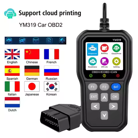 Clear/Erase Codes YM319 Code Reader Car Diagnostic Tool Check Engine System OBD2 Scanner Multi-langu
