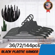 Clothes Hanger/Dobi Hanger (BLACK) 36/72/144Pcs 3196 Plastic Hanger/Penyankut Baju/Laundry Hanger/Pe