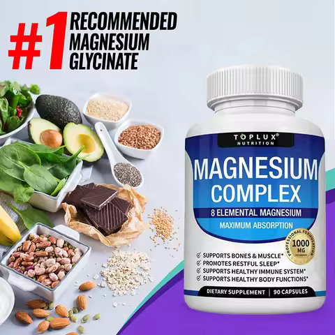 Magnesium Complex 1000MG Supplement - Magnesium Glycinate, Citrate & Malate - Sleep Support, Stress 