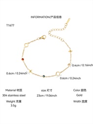 1 Piece Personalized Temperament Ins Style Delicate Hundred Matching Stainless Steel Four-Leaf Flowe