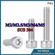 304 stainless steel anti-theft and anti-dismantling inner plum blossom cup head screw inner hexagona