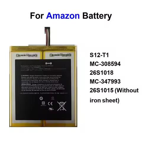 S12-T1 MC-347993 26S1015 (Without Iron Sheet) 0-6300mAh For Amazon Kindle Fire 4TH 5TH 6TH 7TH, 8" H